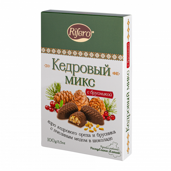 №1 Риф и ко Конфеты "Кедровый микс БРУСНИКА" 100г    в Амурске