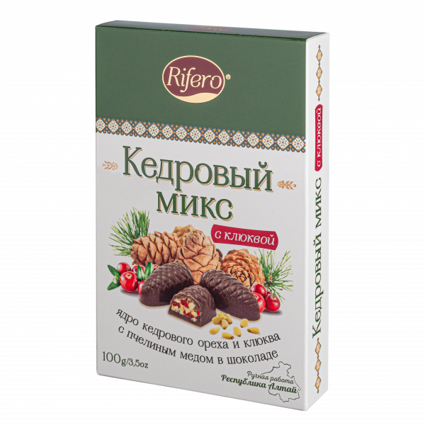 №1 Риф и ко Конфеты "Кедровый микс КЛЮКВА" 100г     в Амурске