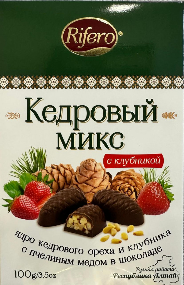 №1 Риф и ко Конфеты "Кедровый микс КЛУБНИКА" 100г     в Амурске