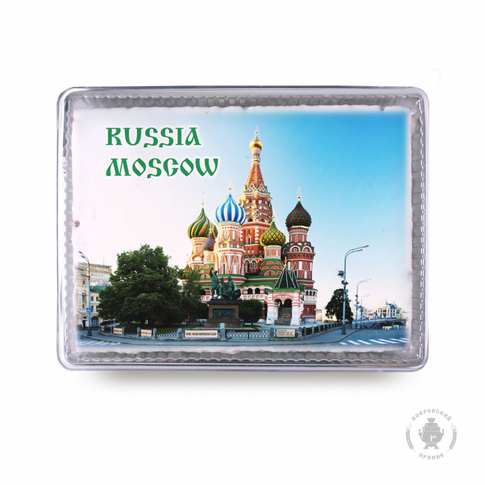  Пряник 600г RUSSIA MOSCOW с фотопечатью (в подарочной пластиковой упаковке)  в Амурске