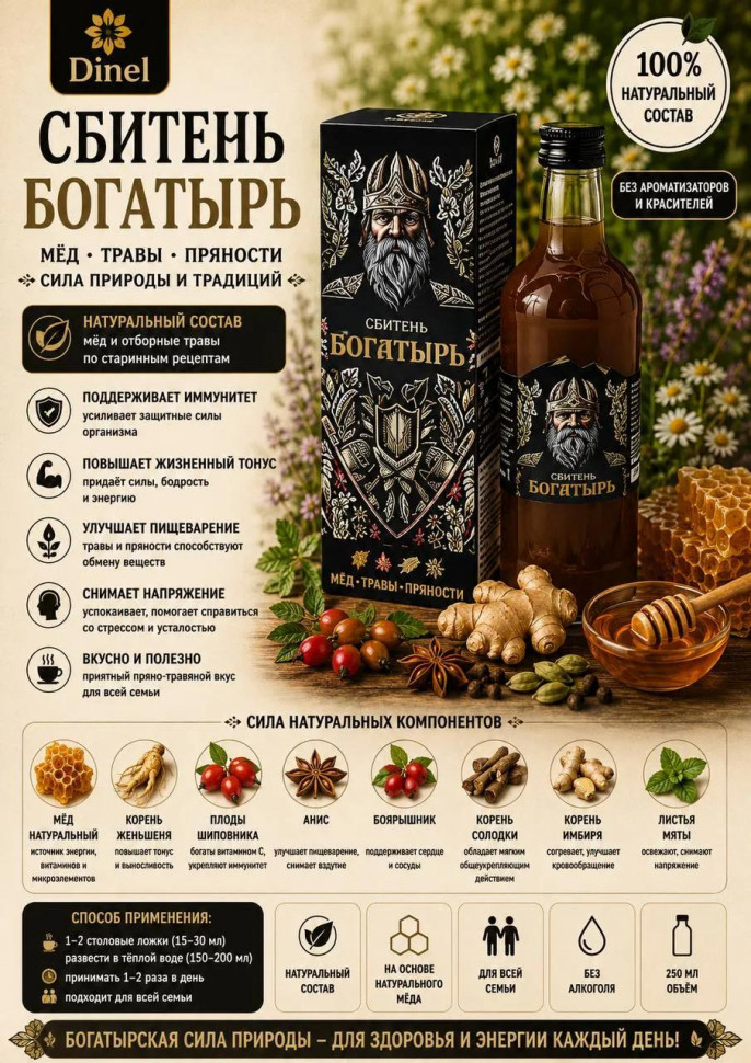  Сбитень Богатырь, 250мл  в Амурске