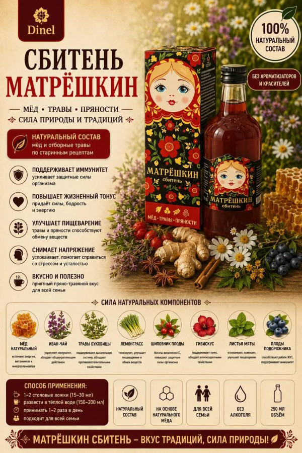 №2 Сбитень Матрёшкин, 250мл  в Амурске